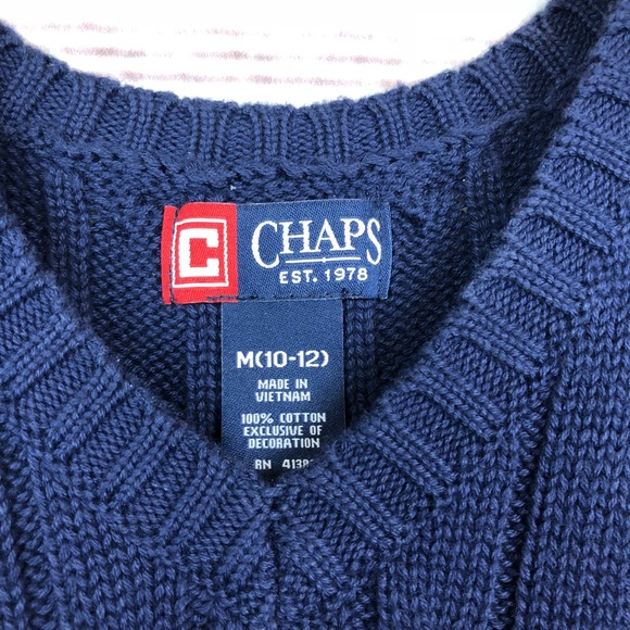 🎁CHAPS🎁 Knitted V-Neck Vest Size M (10-12) - Picture 3 of 4